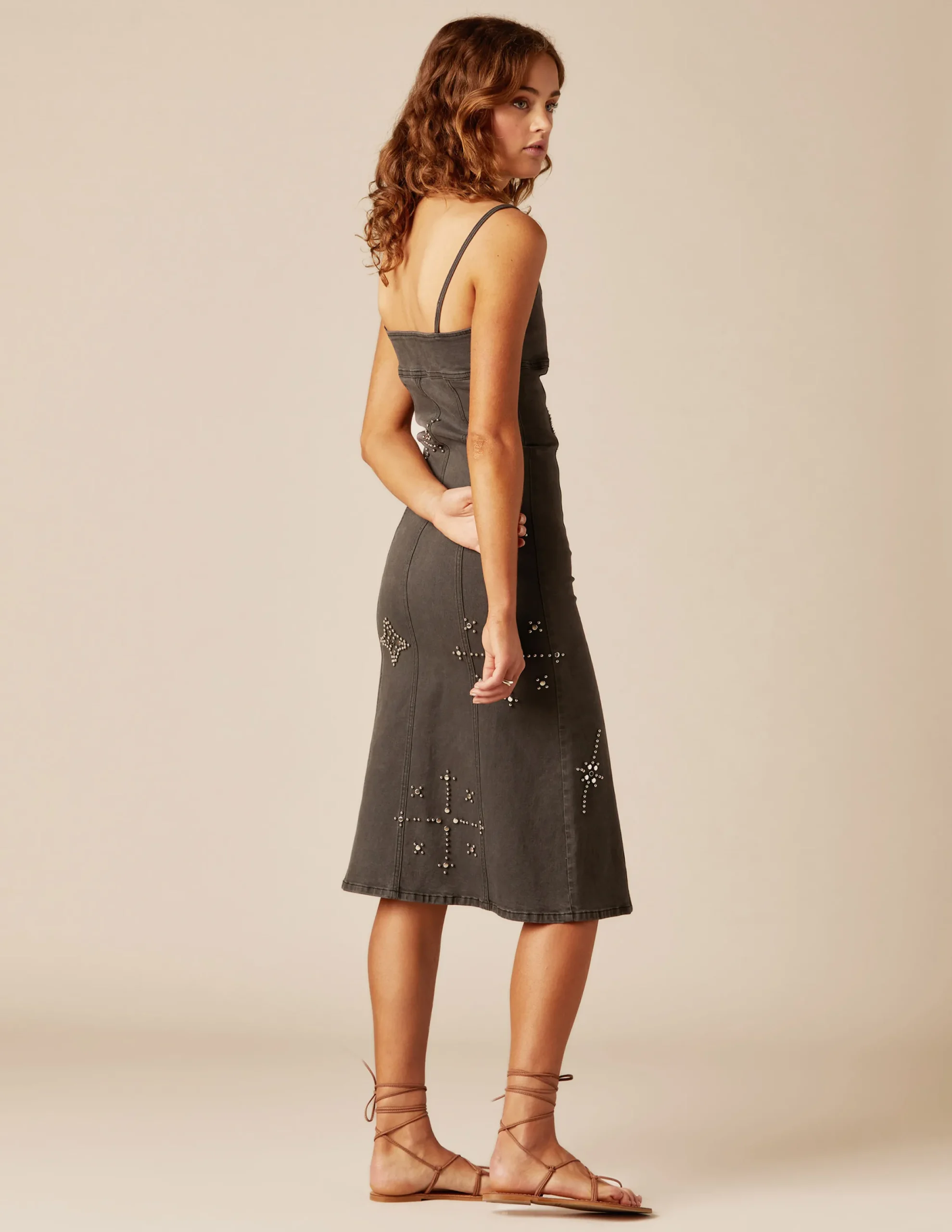 Nicoli Dresses|Denim<ANTHRACITE DENIM DRESS Grises antracitas