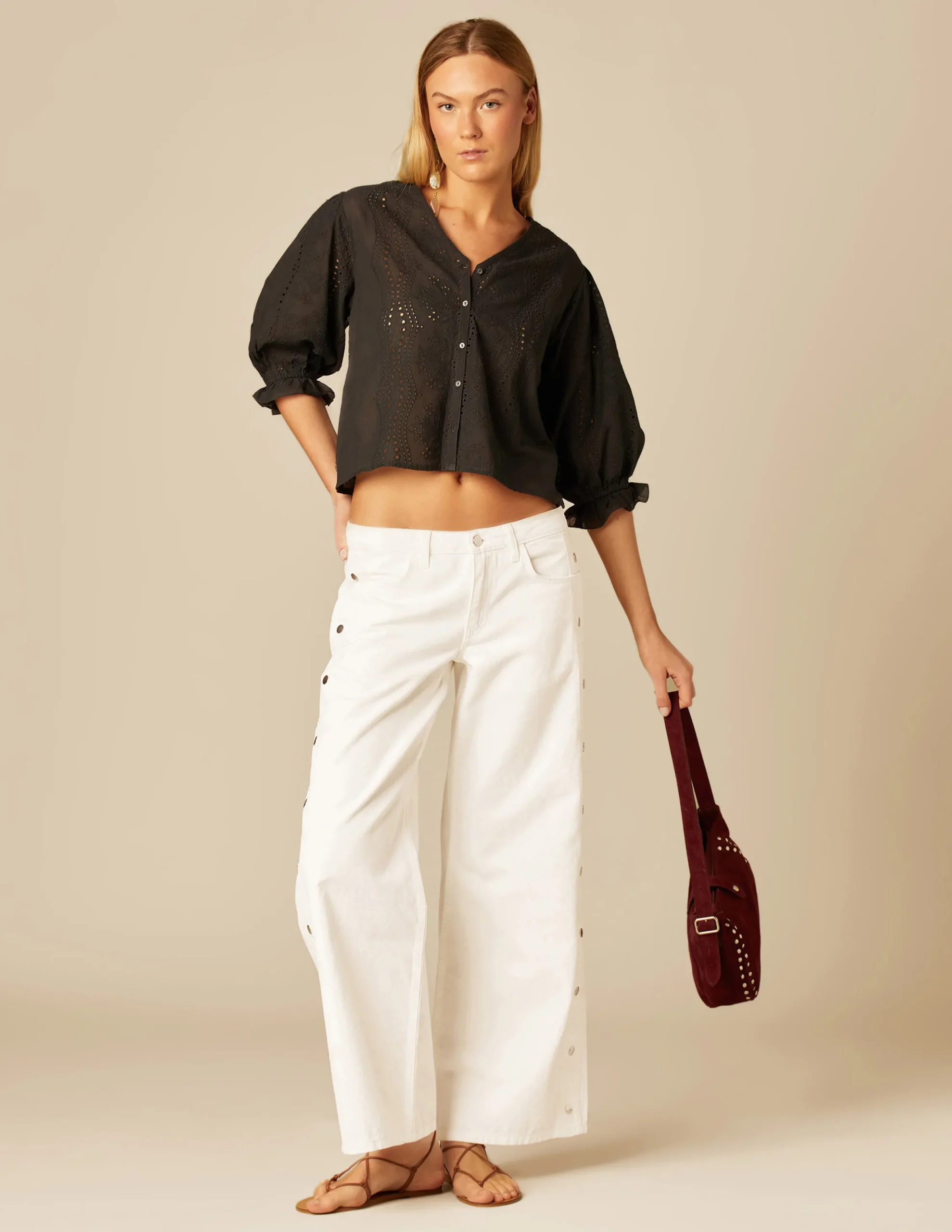 Nicoli Shirts & Blouses<ANTHRACITE EMBROIDERED SHIRT Grises antracitas