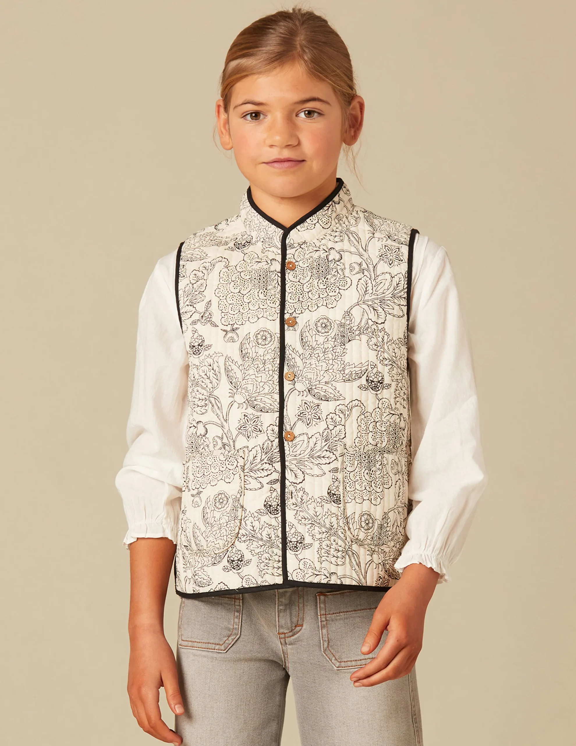 Nicoli Waistcoats<ANTHRACITE FLOWER WAISTCOAT Grises antracitas