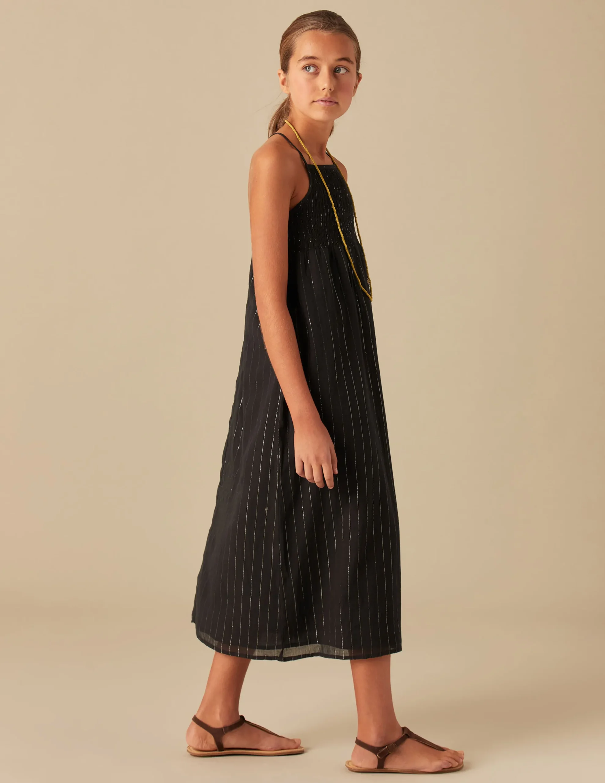 Nicoli Dresses<ANTHRACITE LUREX DRESS Negros