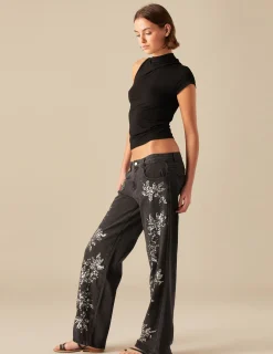 Nicoli Tops|T-shirts<BLACK ASYMMETRIC T-SHIRT Negros