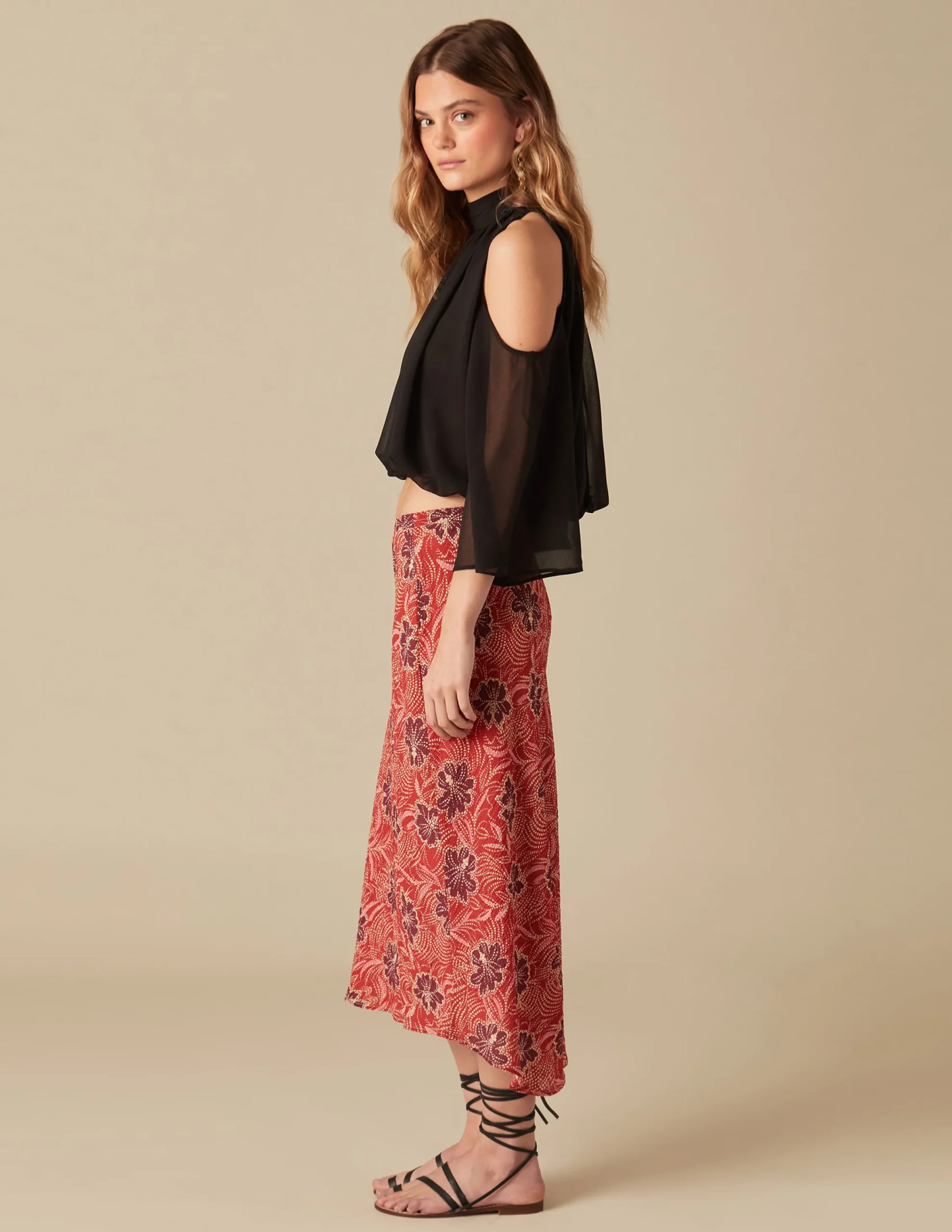Nicoli Shirts & Blouses<BLACK CHIFFON SHIRT Negros