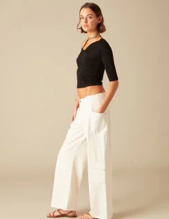Nicoli T-shirts<BLACK STRAP ASYMMETRIC T-SHIRT Negros