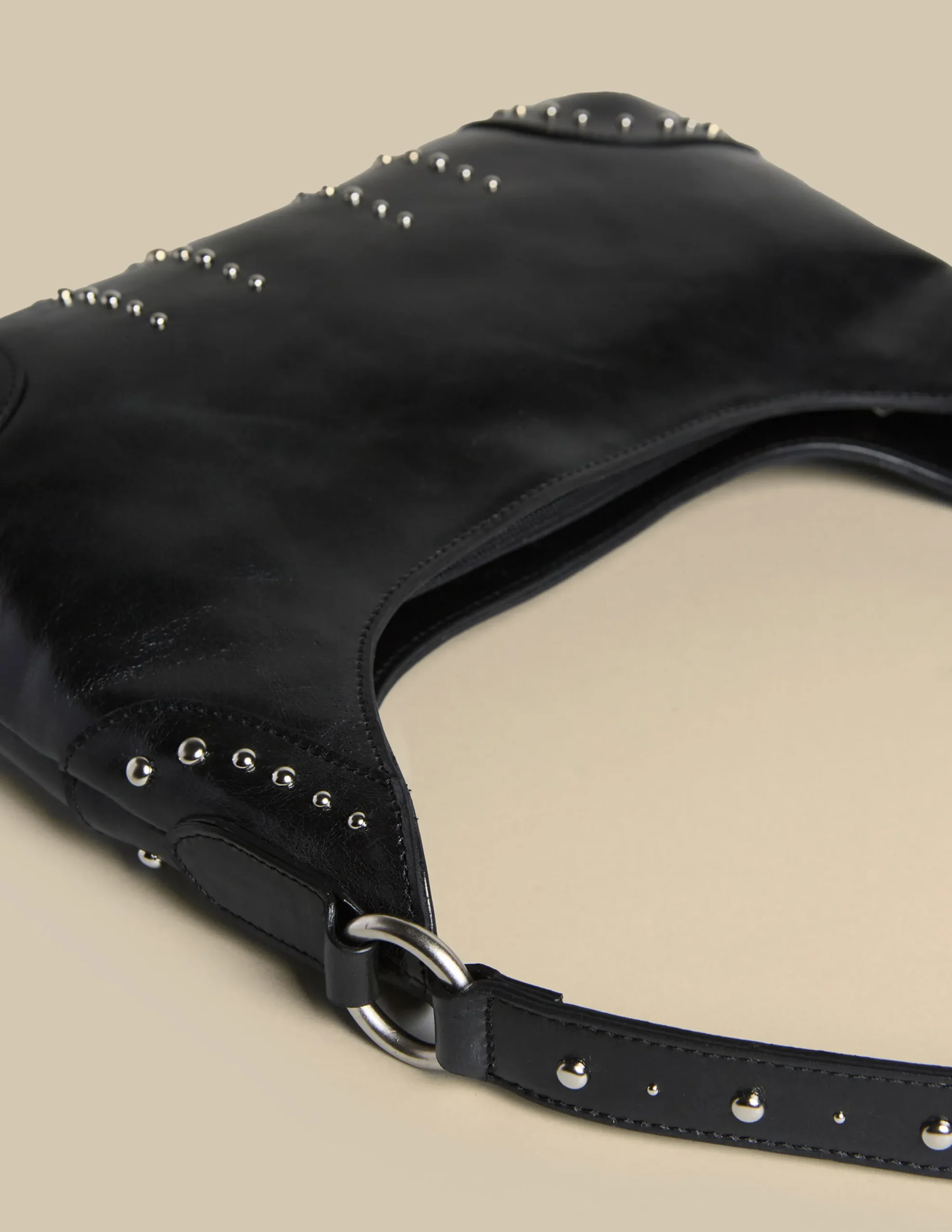 Nicoli Bags<BLACK STUDDED ROCK BAG Marrones