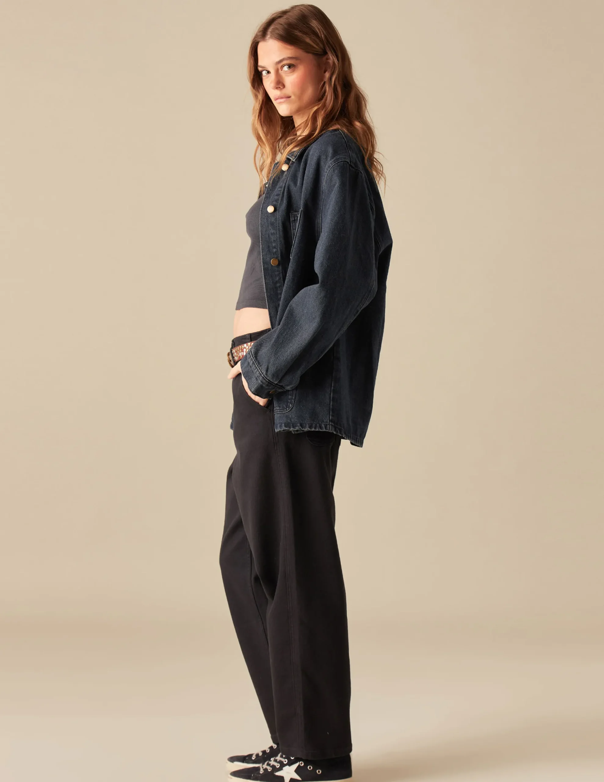 Nicoli Outerwear|Denim<BLUE BLACK DENIM JACKET Azul vaquero