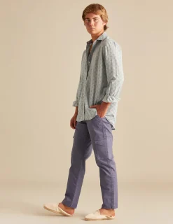 Nicoli Trousers<BLUE CARGO TROUSERS Verde caza