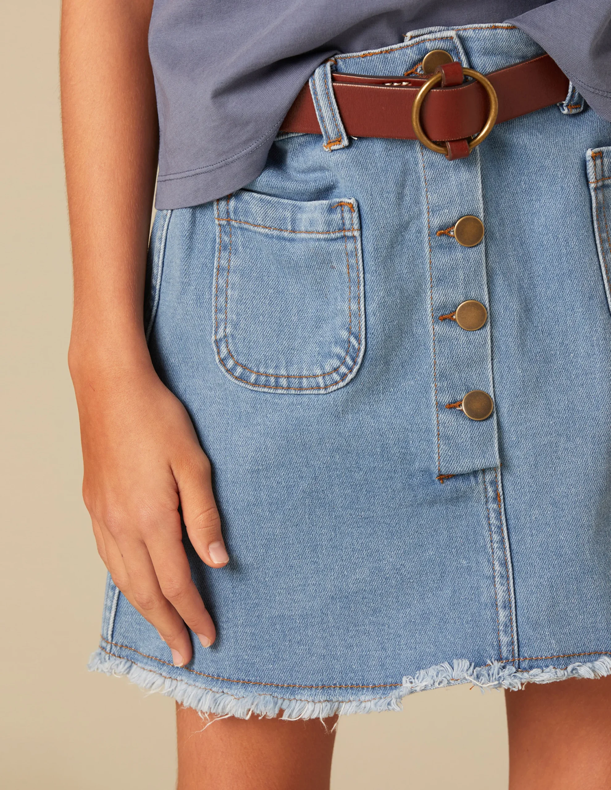 Nicoli Skirts|Denim<BLUE DENIM SKIRT Azules claros