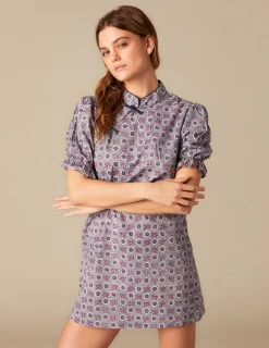 Nicoli Dresses<BLUE FLORAL DRESS Lila