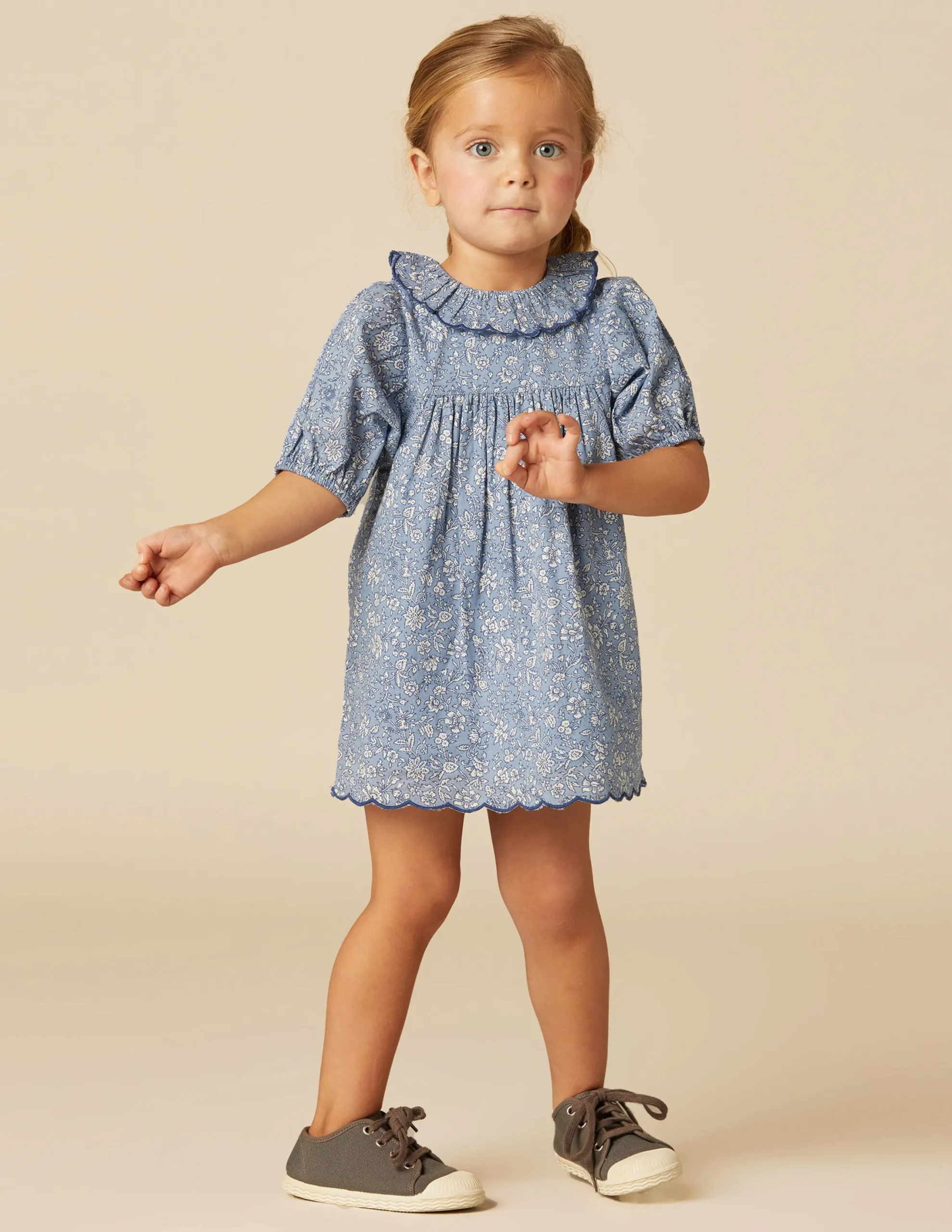Nicoli Dresses<BLUE FLORAL DRESS Azules claros