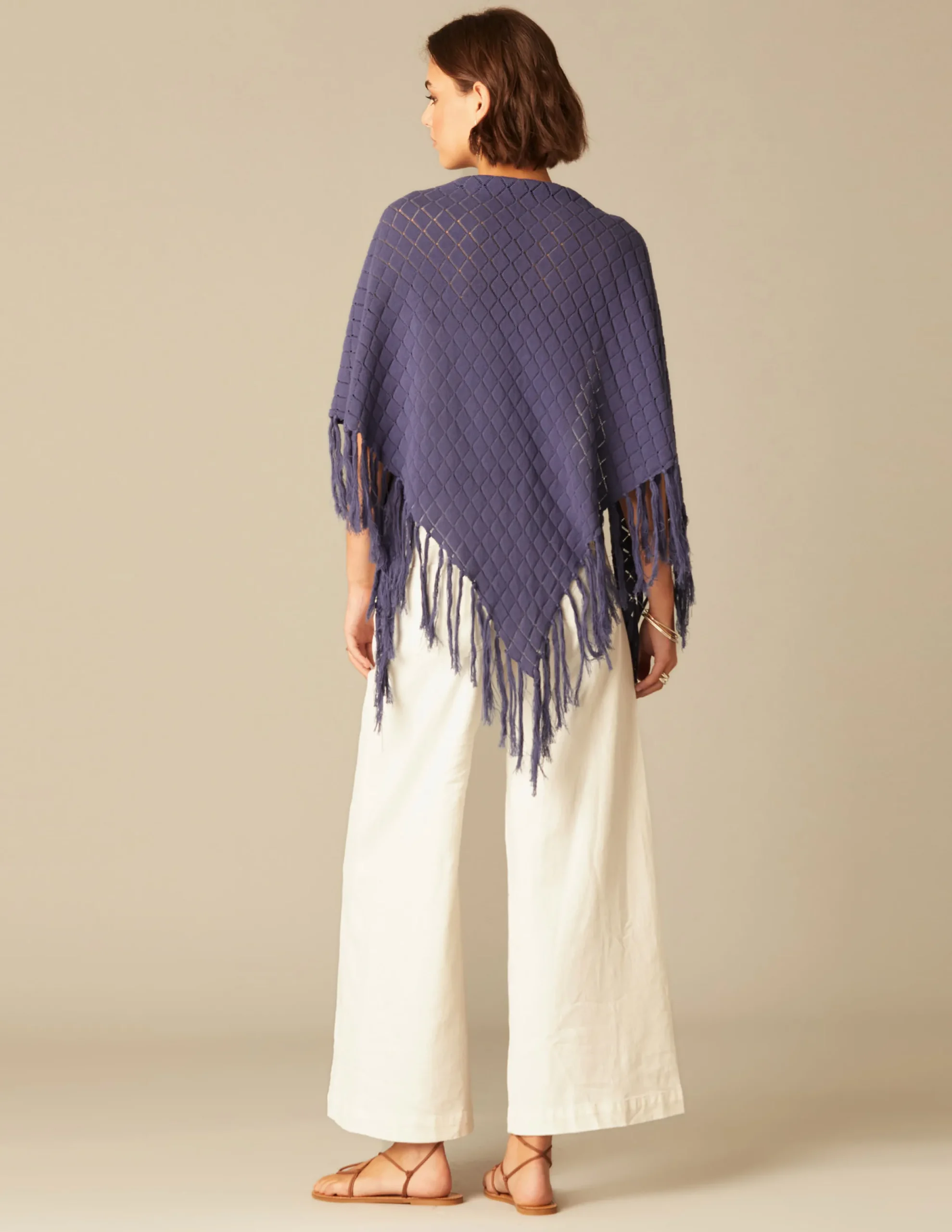 Nicoli Knitwear|Scarves & Shawls<BLUE KNIT SHAWL Azules