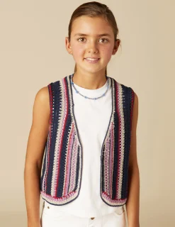 Nicoli Knitwear|Waistcoats<BLUE KNIT VEST Azules