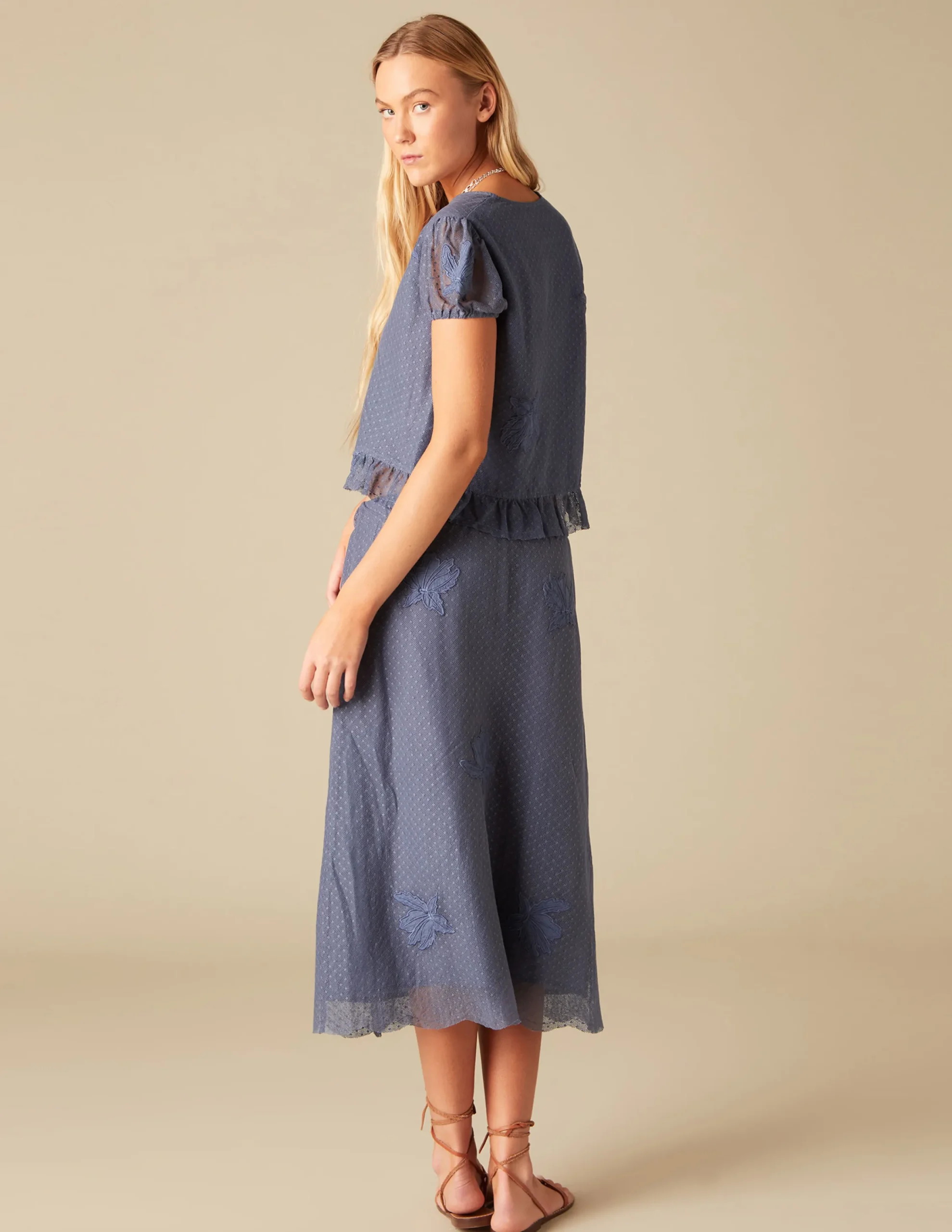 Nicoli Skirts<BLUE LACE SKIRT Azules