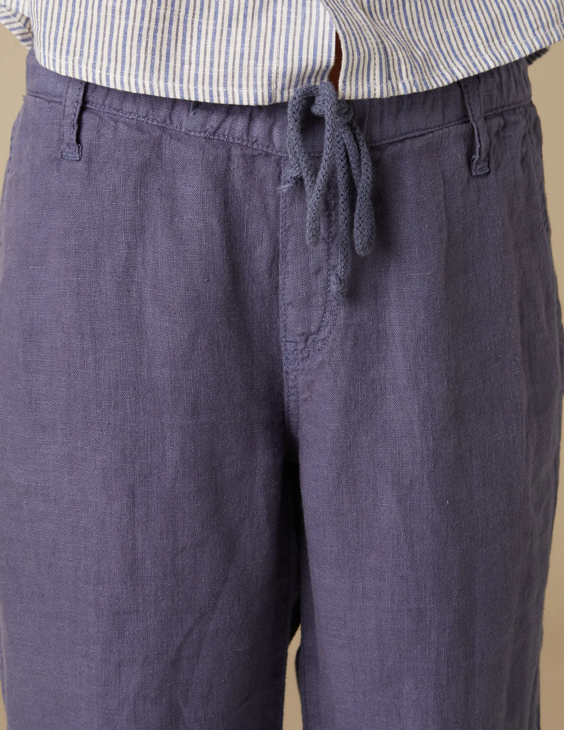 Nicoli Trousers<BLUE LINEN TROUSERS Azules
