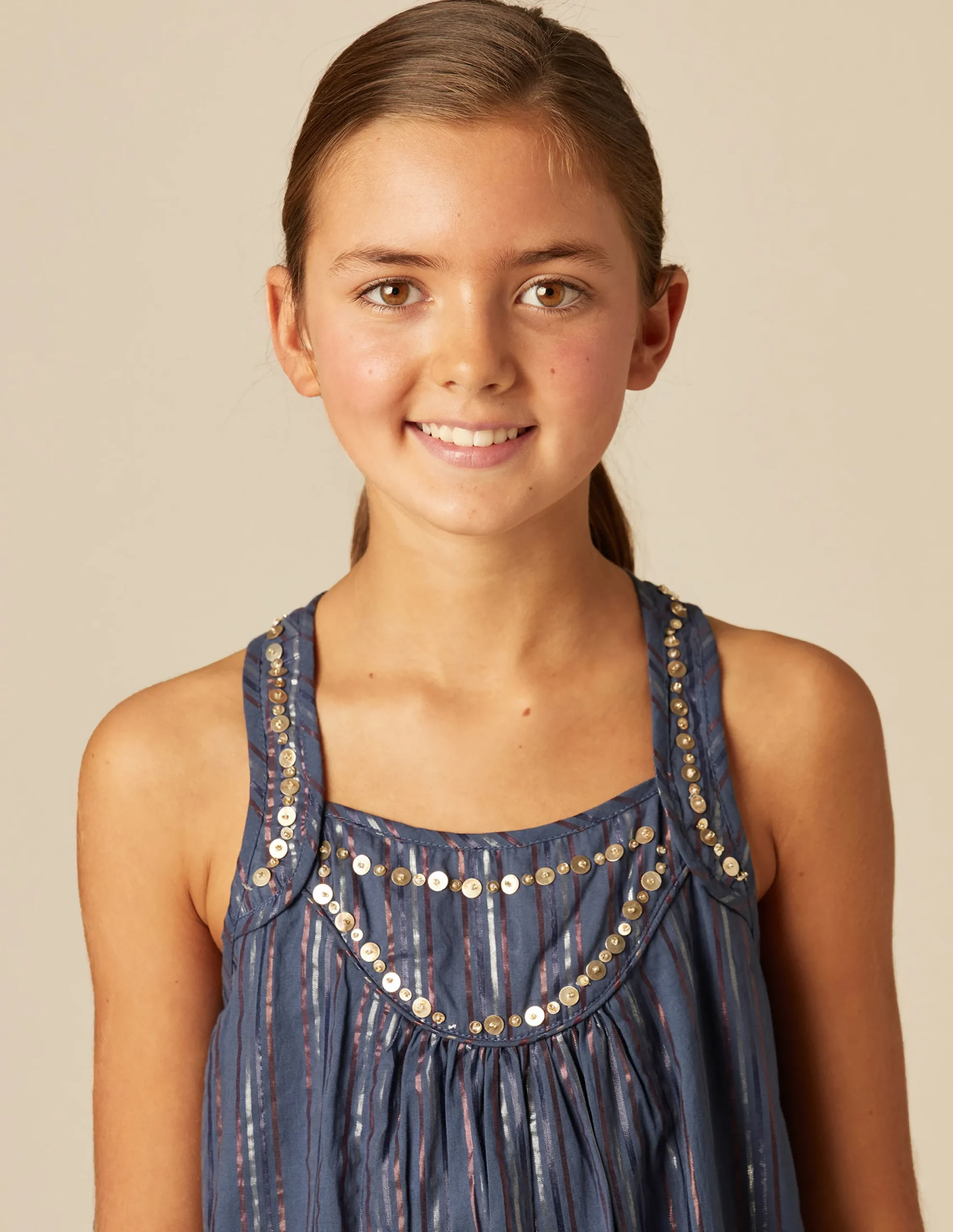 Nicoli Dresses<BLUE LUREX STRIPED DRESS Azules oscuros