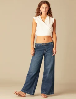 Nicoli Trousers|Denim<BLUE NN EMBROIDERED TROUSERS Azul vaquero