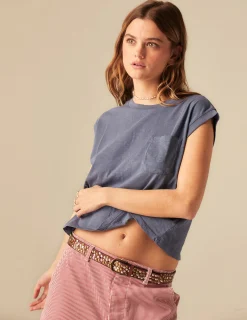 Nicoli T-shirts<BLUE POCKET SHIRT Blancos
