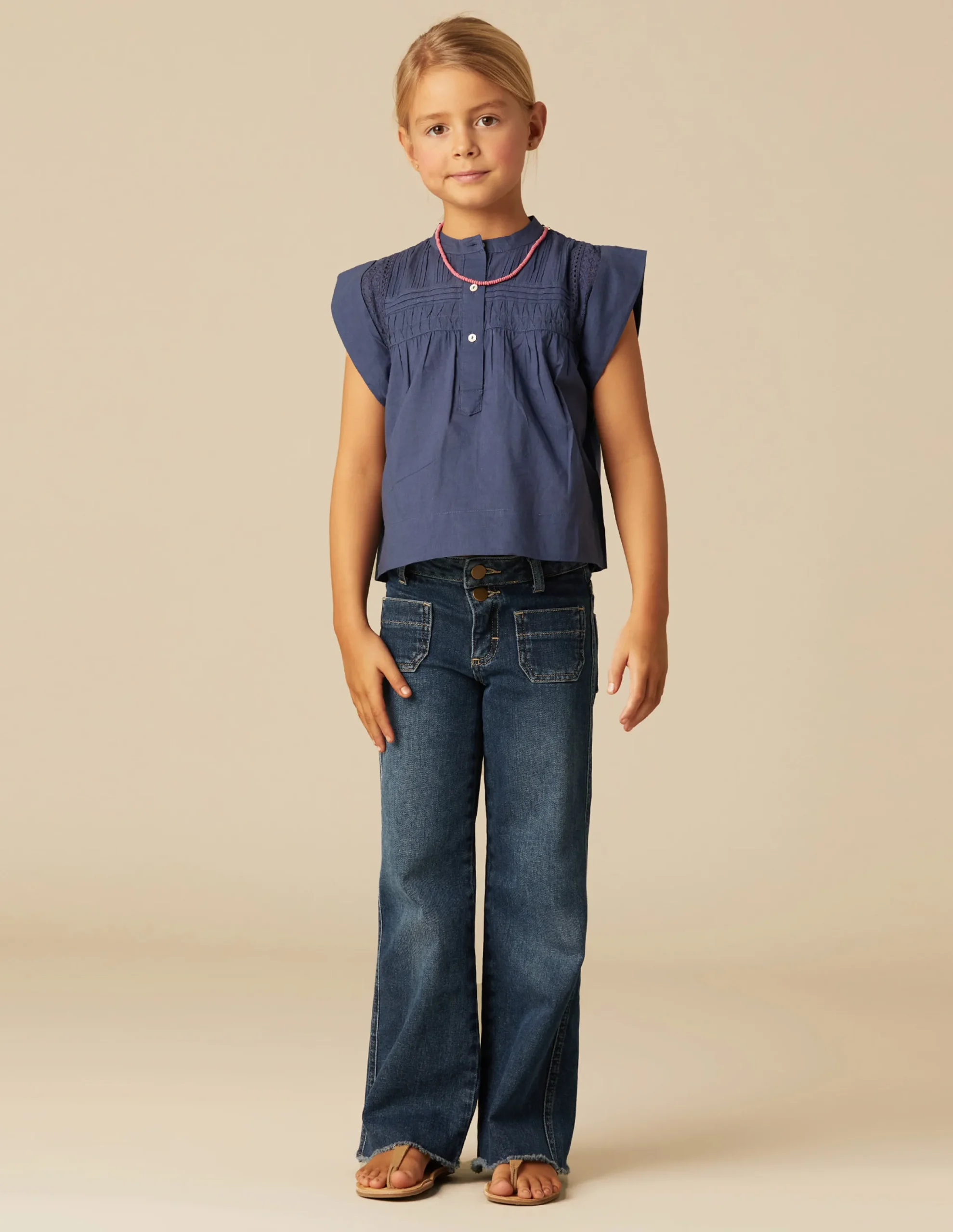 Nicoli Trousers|Denim<BLUE POCKETS JEANS Azules oscuros