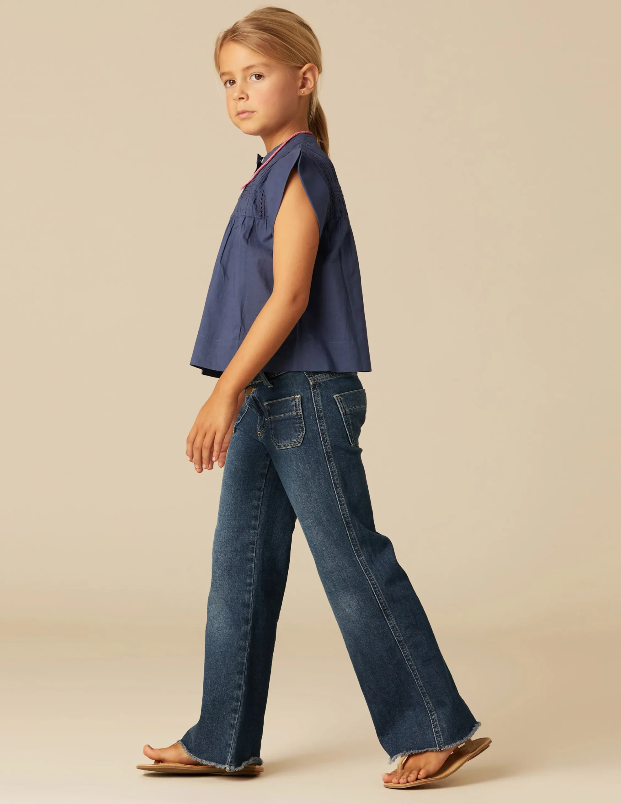 Nicoli Trousers|Denim<BLUE POCKETS JEANS Azules oscuros