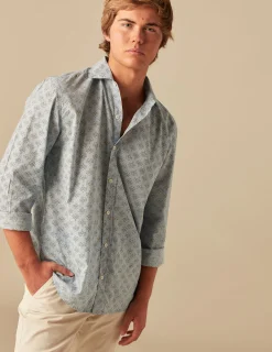 Nicoli Shirts<BLUE PRINT SHIRT Azules claros