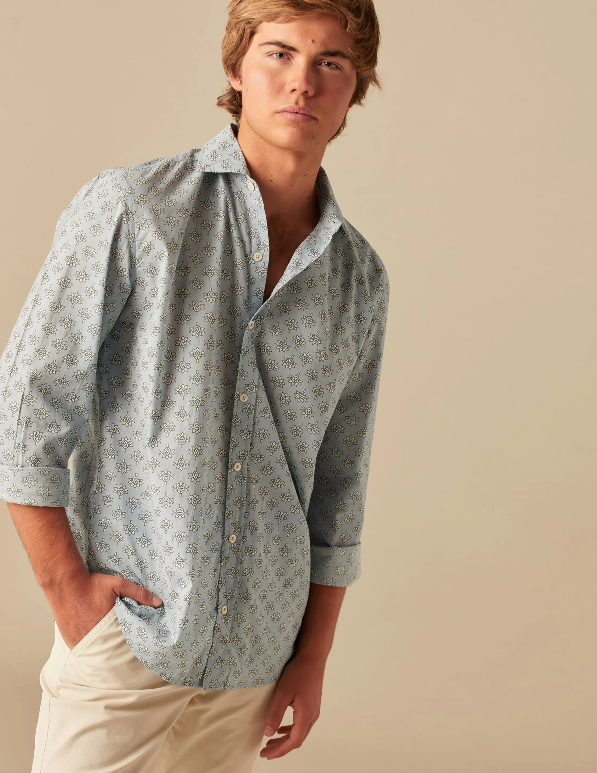 Nicoli Shirts<BLUE PRINT SHIRT Azules claros