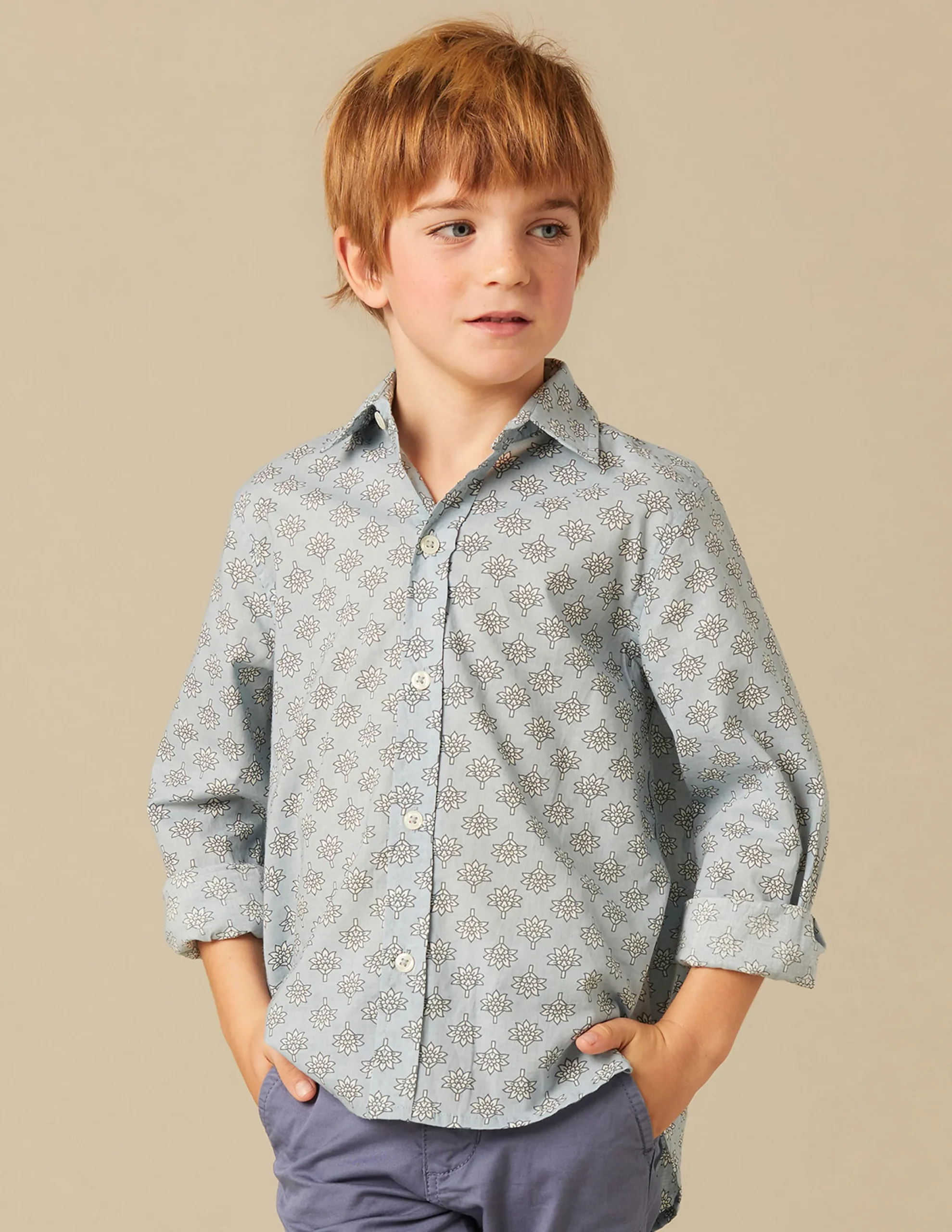 Nicoli Shirts<BLUE PRINT SHIRT Azules claros