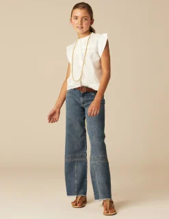 Nicoli Trousers|Denim<BLUE SEAMED JEANS Azul vaquero