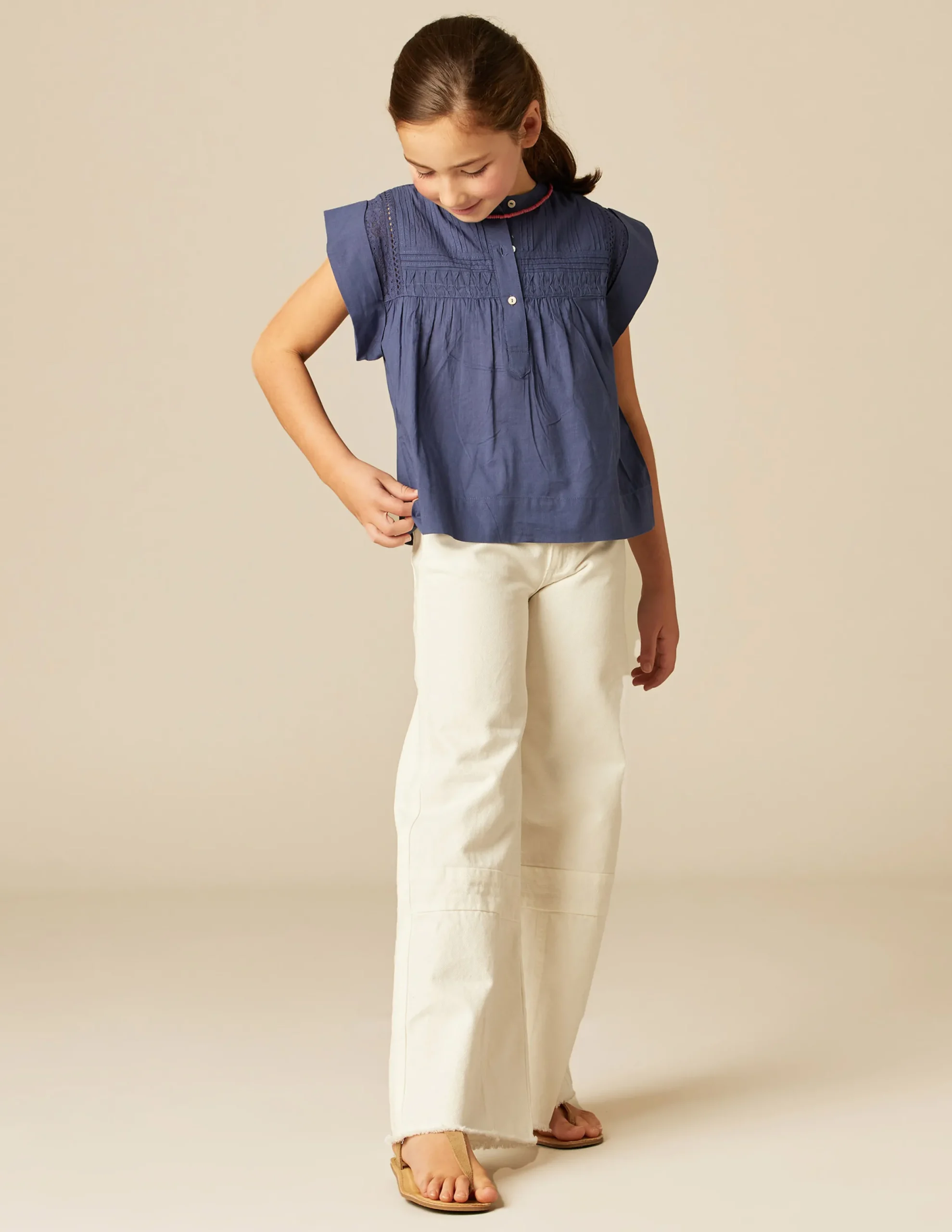 Nicoli Shirts<BLUE SLEEVELESS SHIRT Blancos