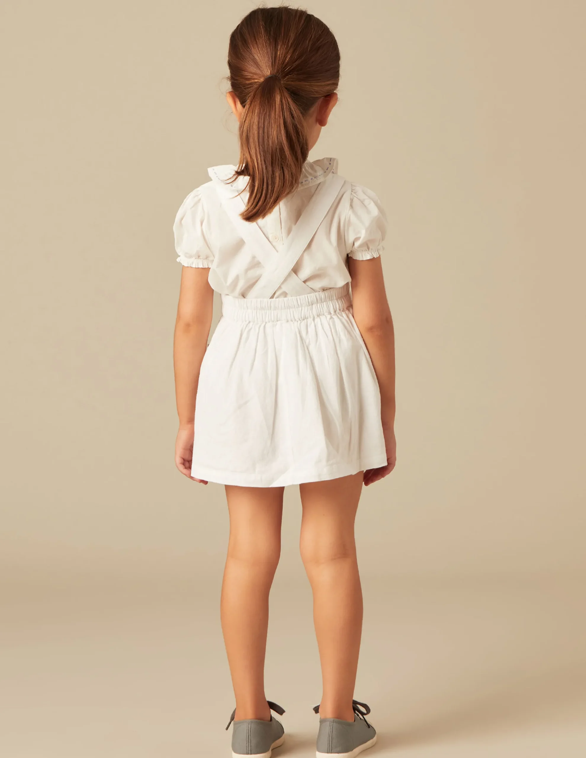 Nicoli Skirts<BLUE SMOCKED PINAFORE DRESS Azules claros