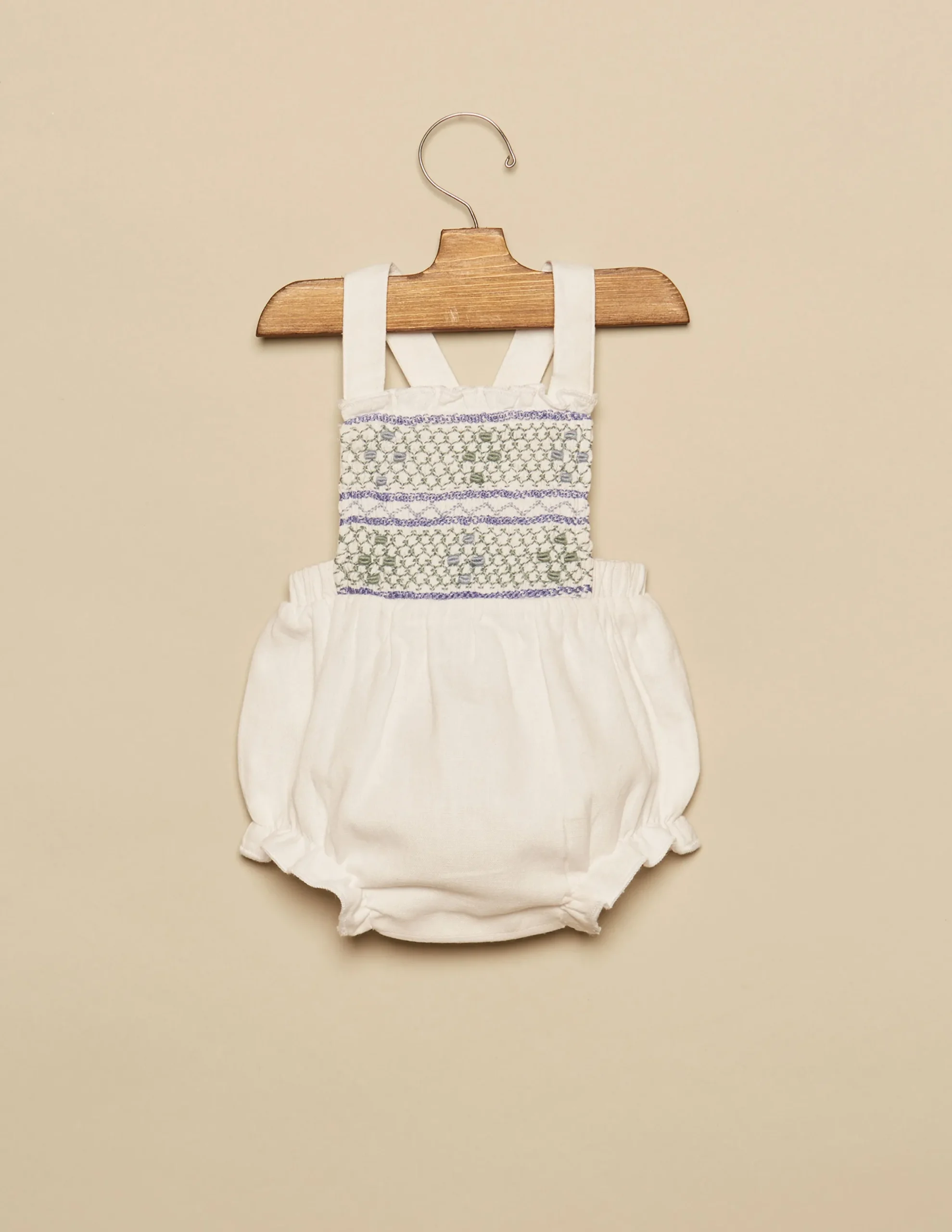 Nicoli Playsuits & Dungarees<BLUE SMOCKED PLAYSUIT Azules claros