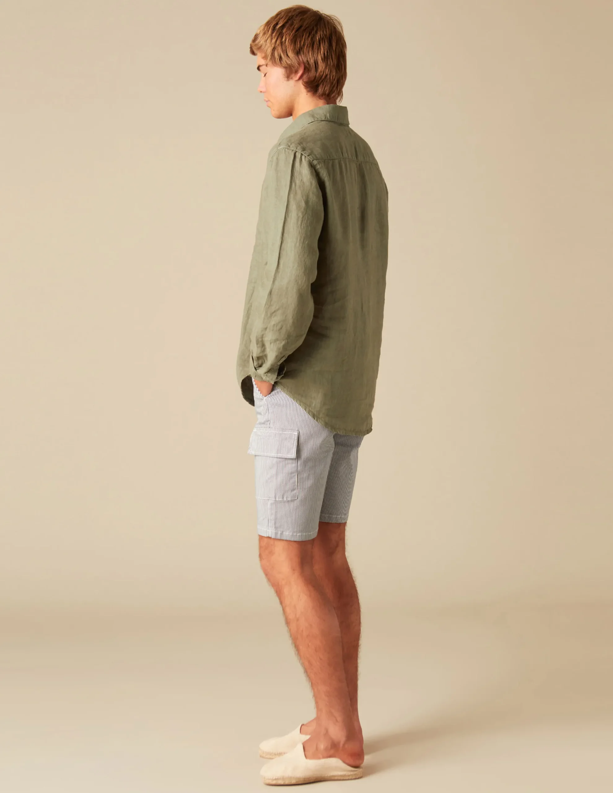 Nicoli Trousers<BLUE STRIPED CARGO SHORTS Rojos