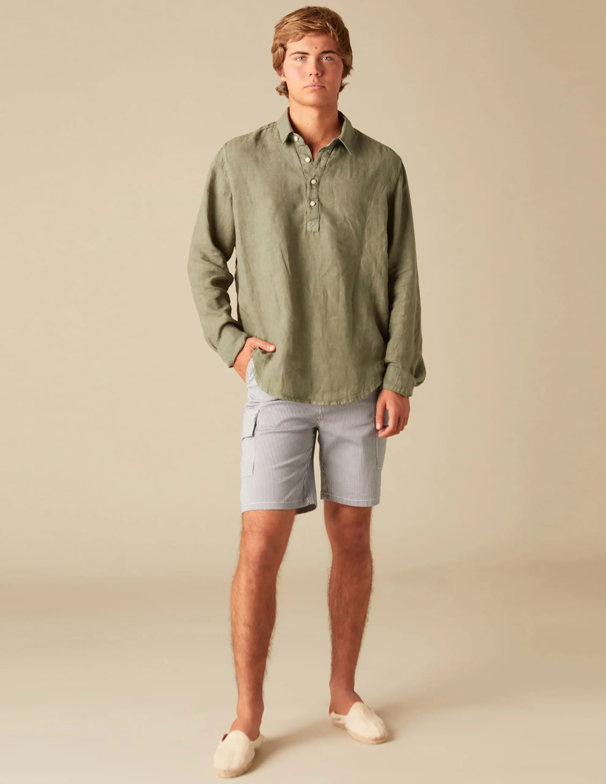Nicoli Trousers<BLUE STRIPED CARGO SHORTS Rojos