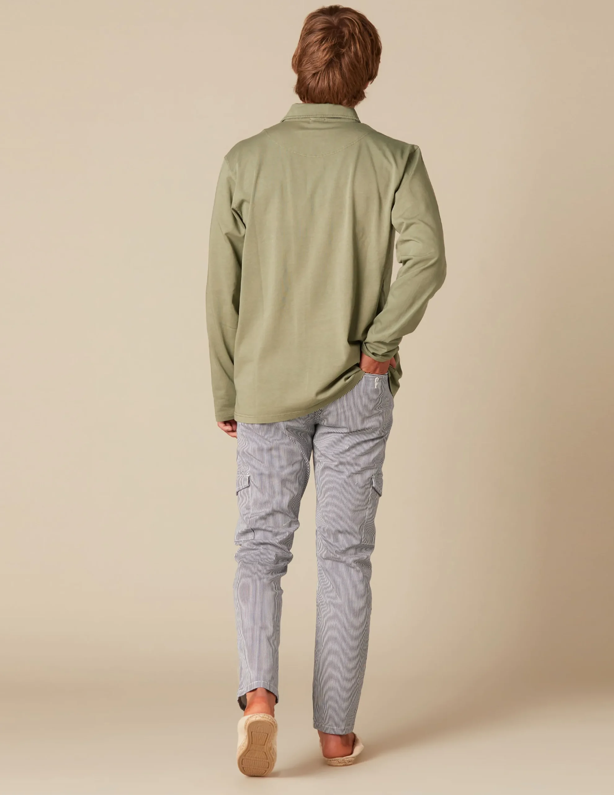 Nicoli Trousers<BLUE STRIPED CARGO TROUSERS Azules