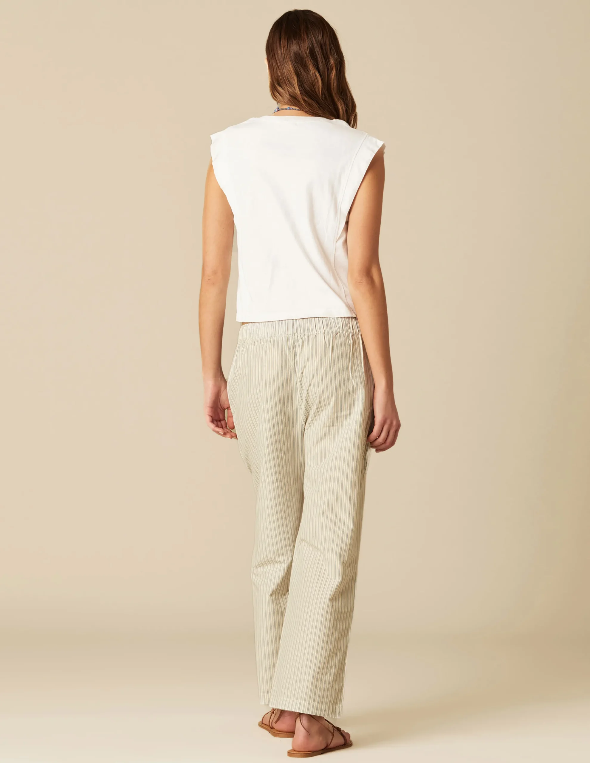 Nicoli Trousers<BLUE STRIPED COTTON TROUSERS Azules claros