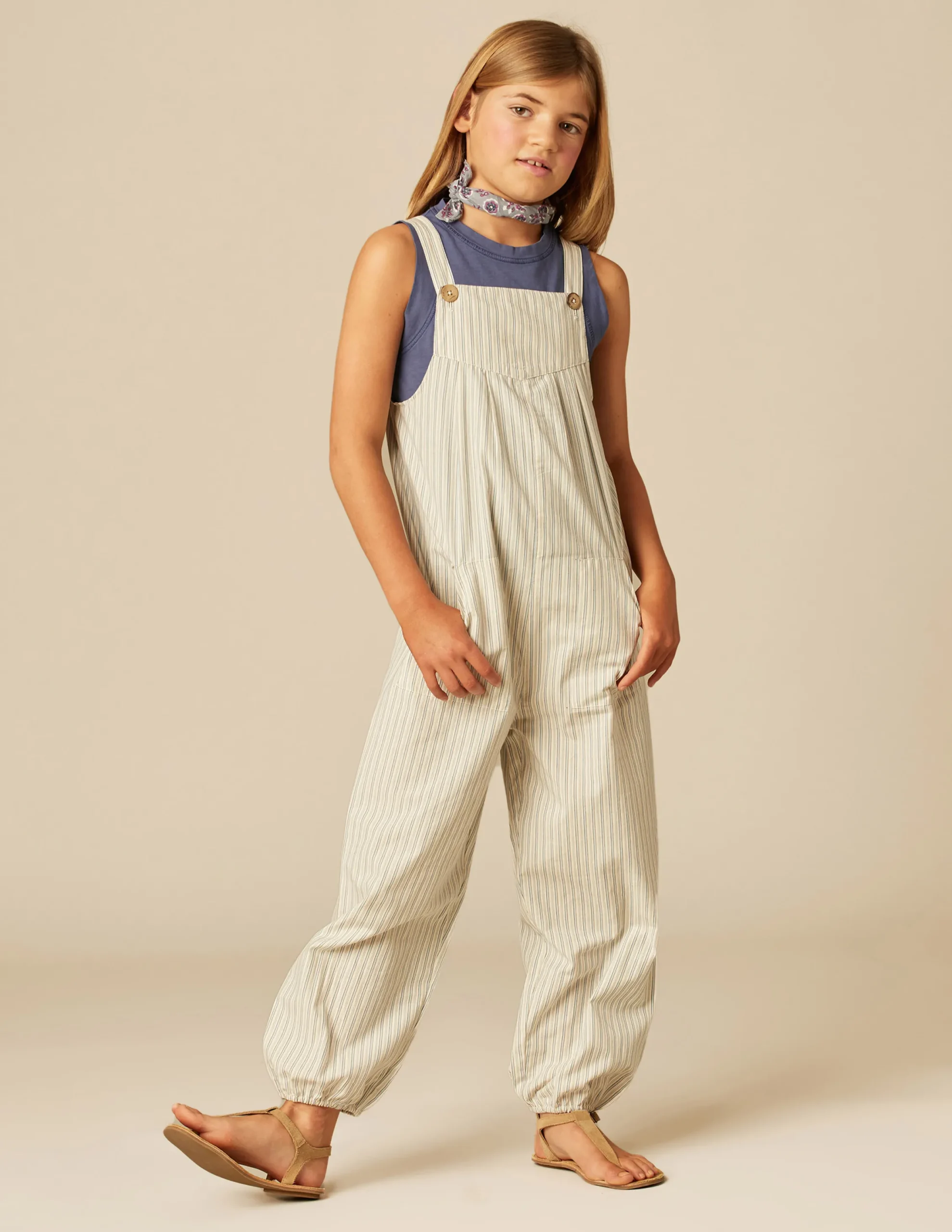 Nicoli Jumpsuits<BLUE STRIPED DUNGAREES Azules
