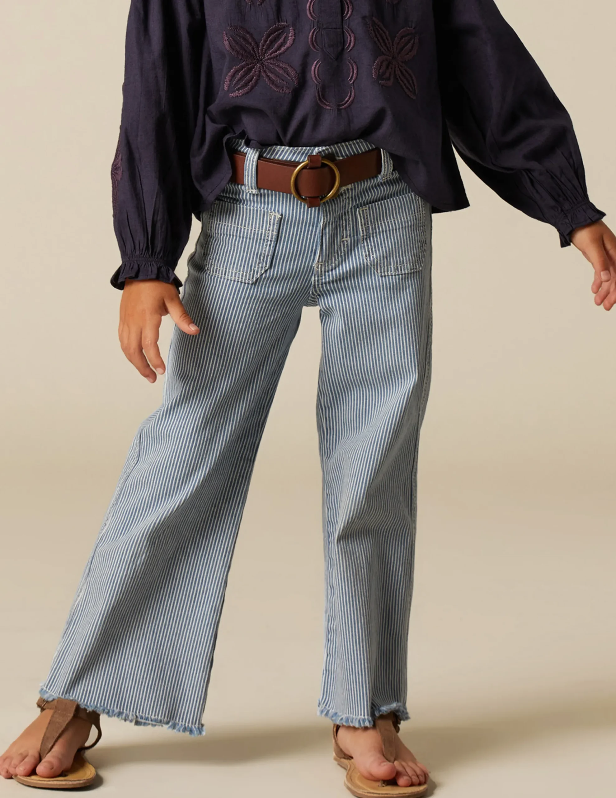 Nicoli Trousers|Denim<BLUE STRIPED JEANS Azules