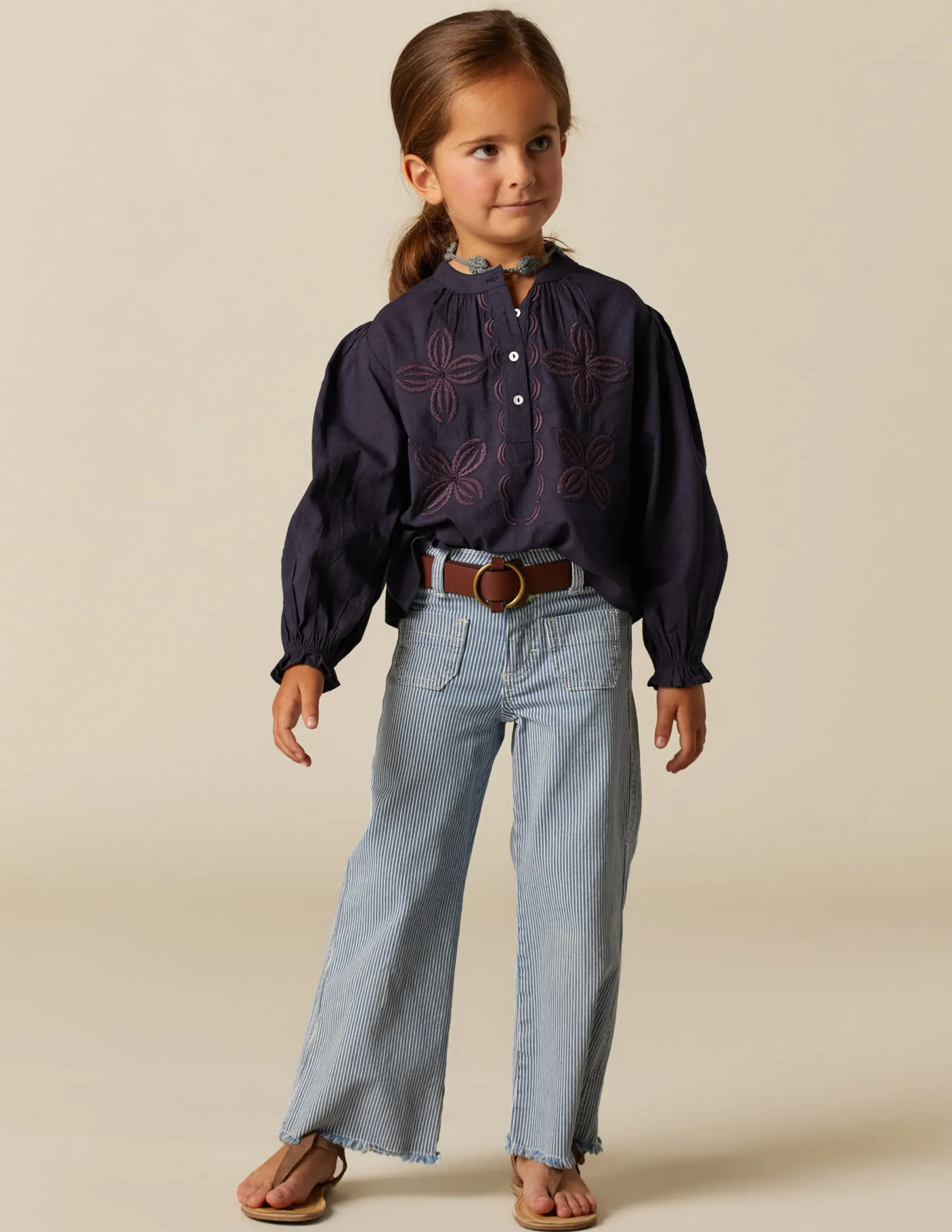 Nicoli Trousers|Denim<BLUE STRIPED JEANS Azules