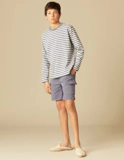 Nicoli T-shirts<BLUE STRIPED LONG-SLEEVED T-SHIRT Azules