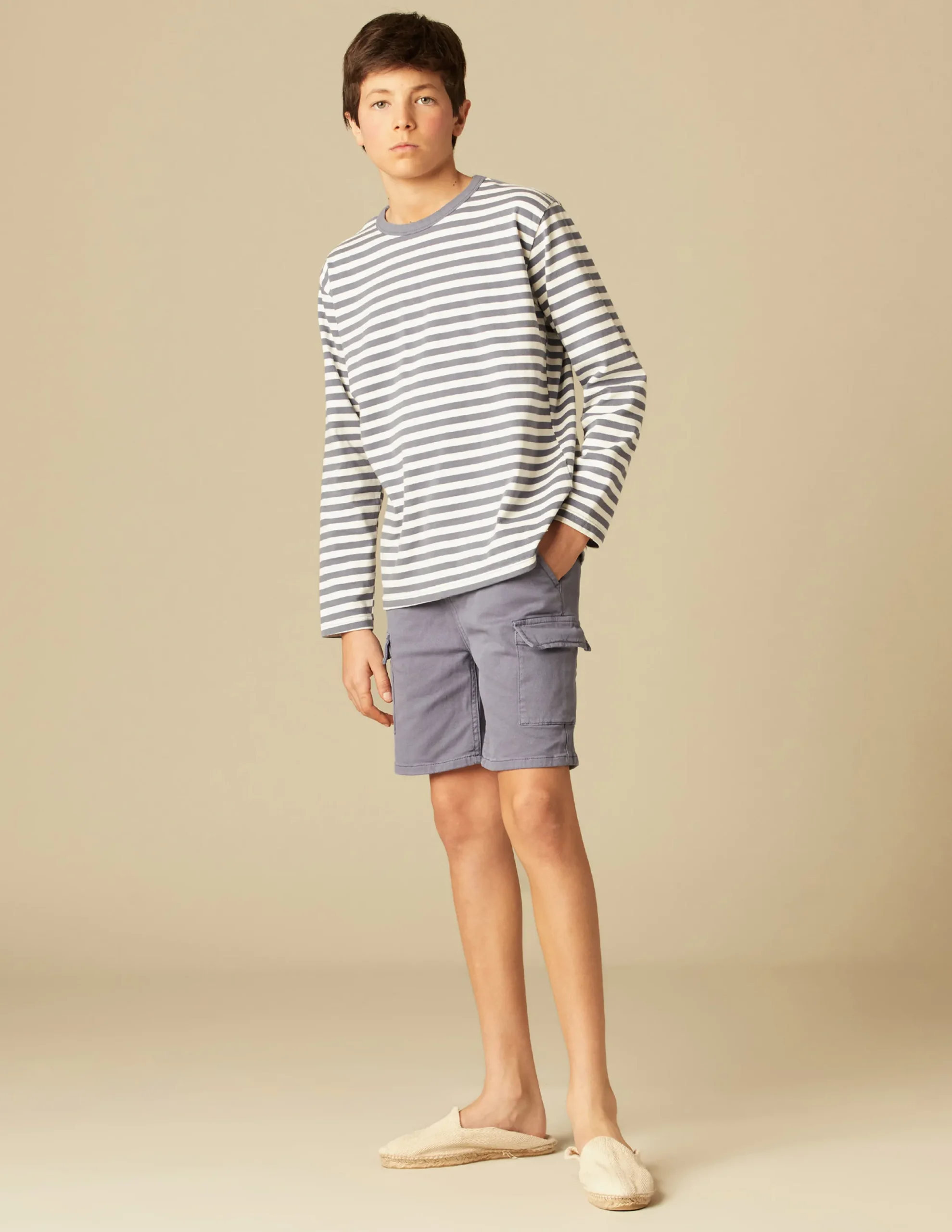 Nicoli T-shirts<BLUE STRIPED LONG-SLEEVED T-SHIRT Azules