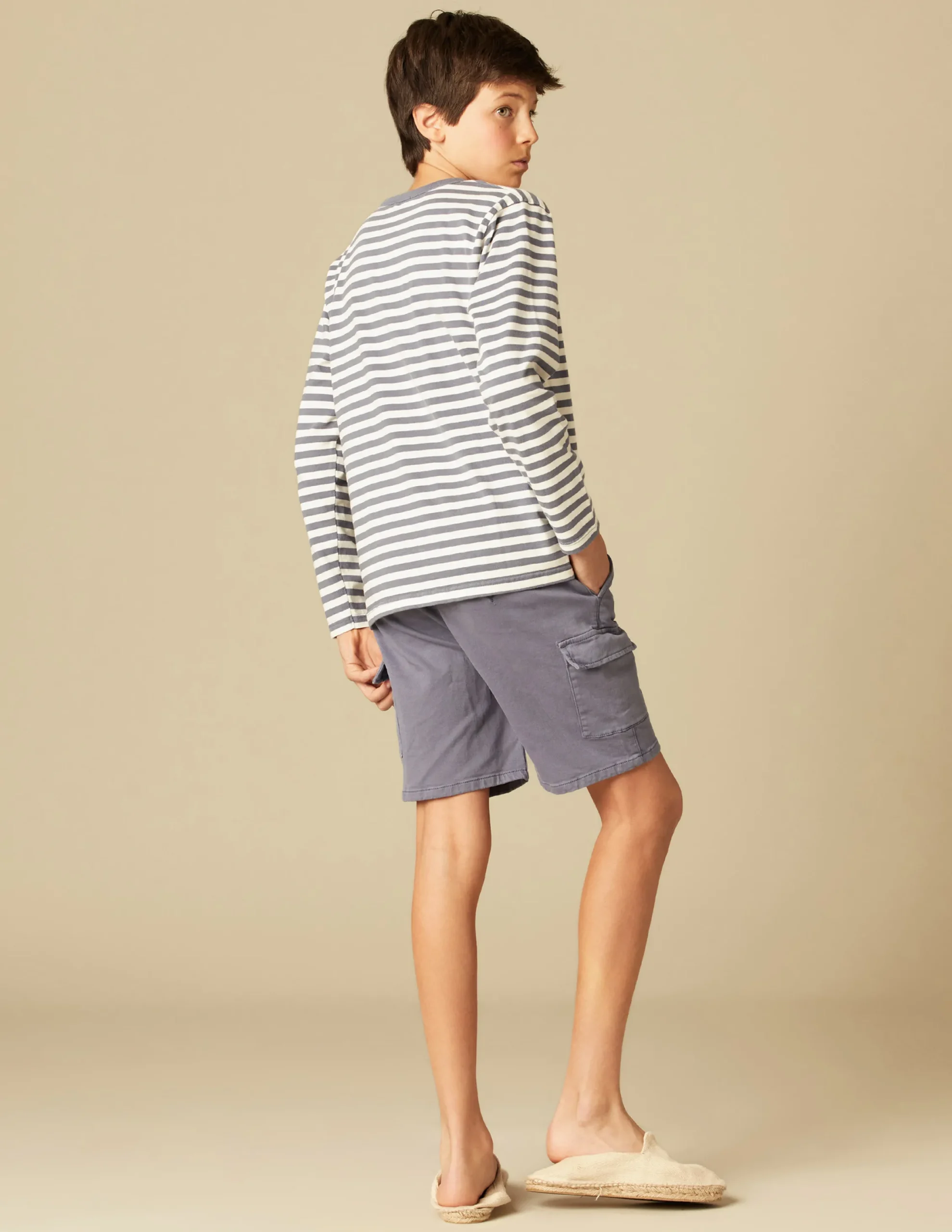 Nicoli T-shirts<BLUE STRIPED LONG-SLEEVED T-SHIRT Azules