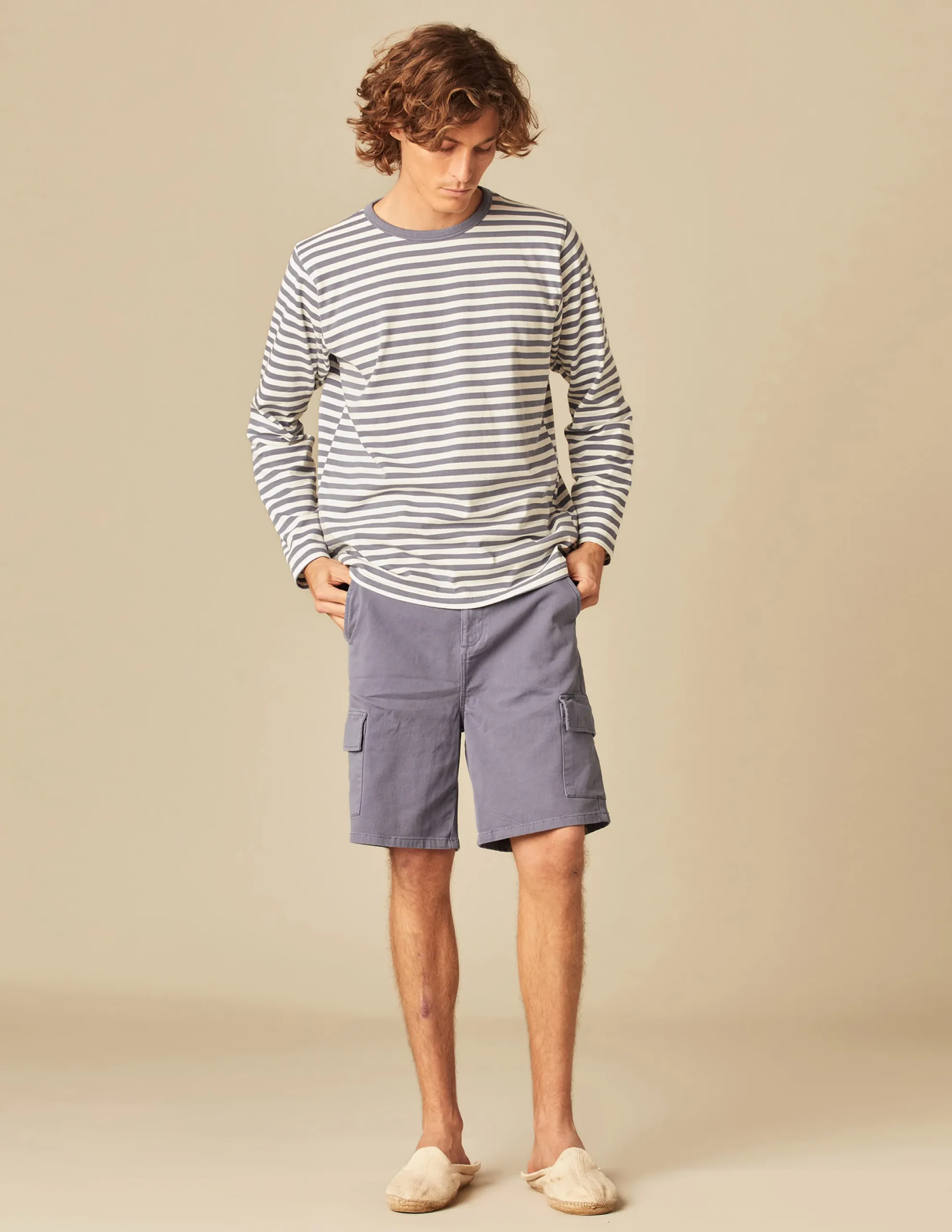 Nicoli T-Shirts<BLUE STRIPED LONG-SLEEVED T-SHIRT Azules