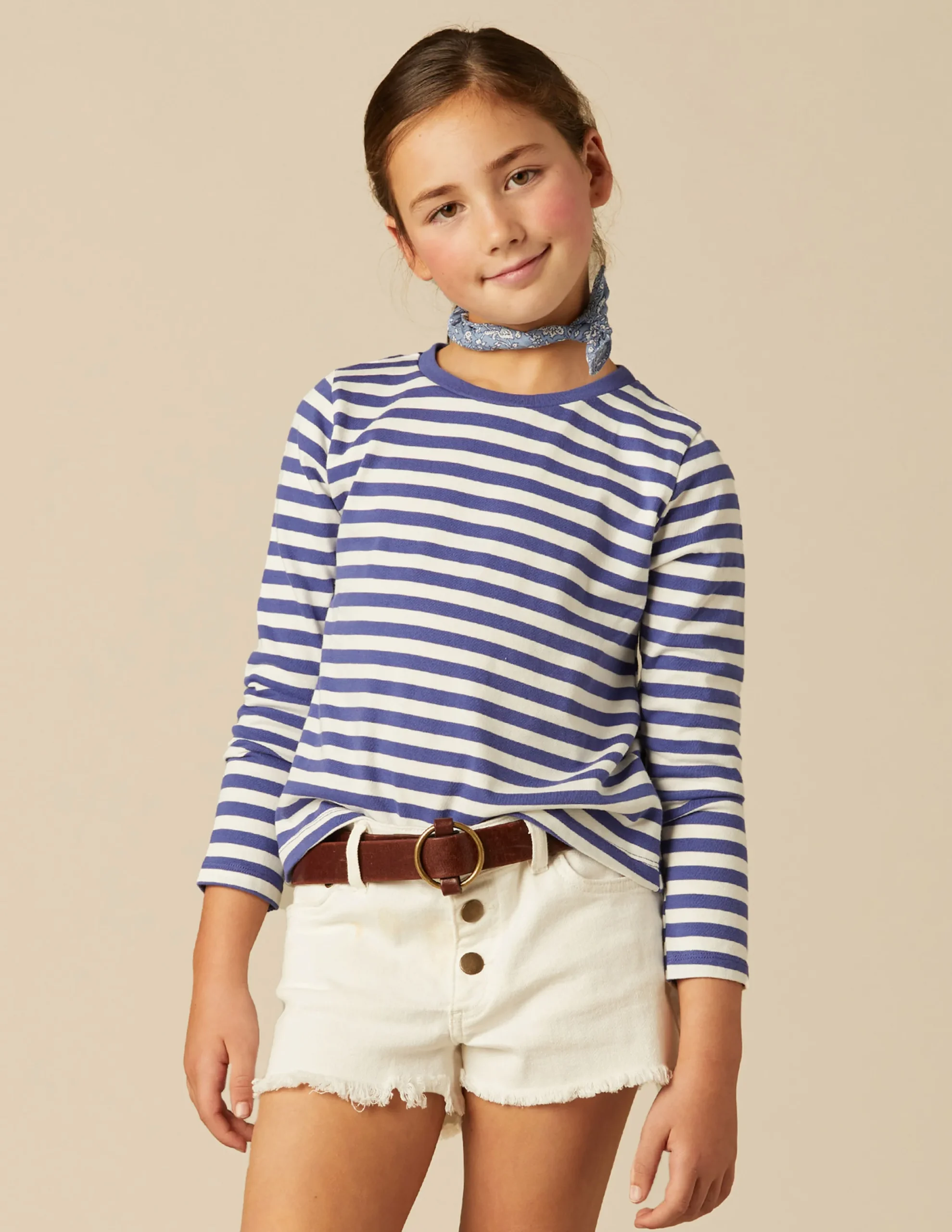 Nicoli T-shirts<BLUE STRIPED LONG-SLEEVED T-SHIRT Azules