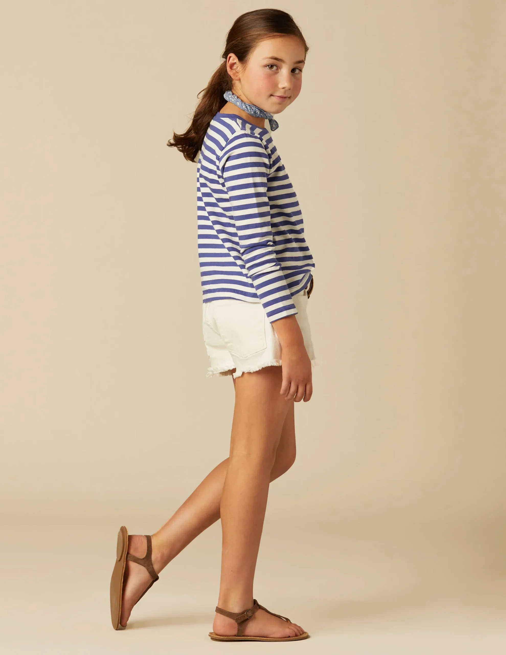 Nicoli T-shirts<BLUE STRIPED LONG-SLEEVED T-SHIRT Azules