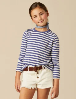 Nicoli T-shirts<BLUE STRIPED LONG-SLEEVED T-SHIRT Azules