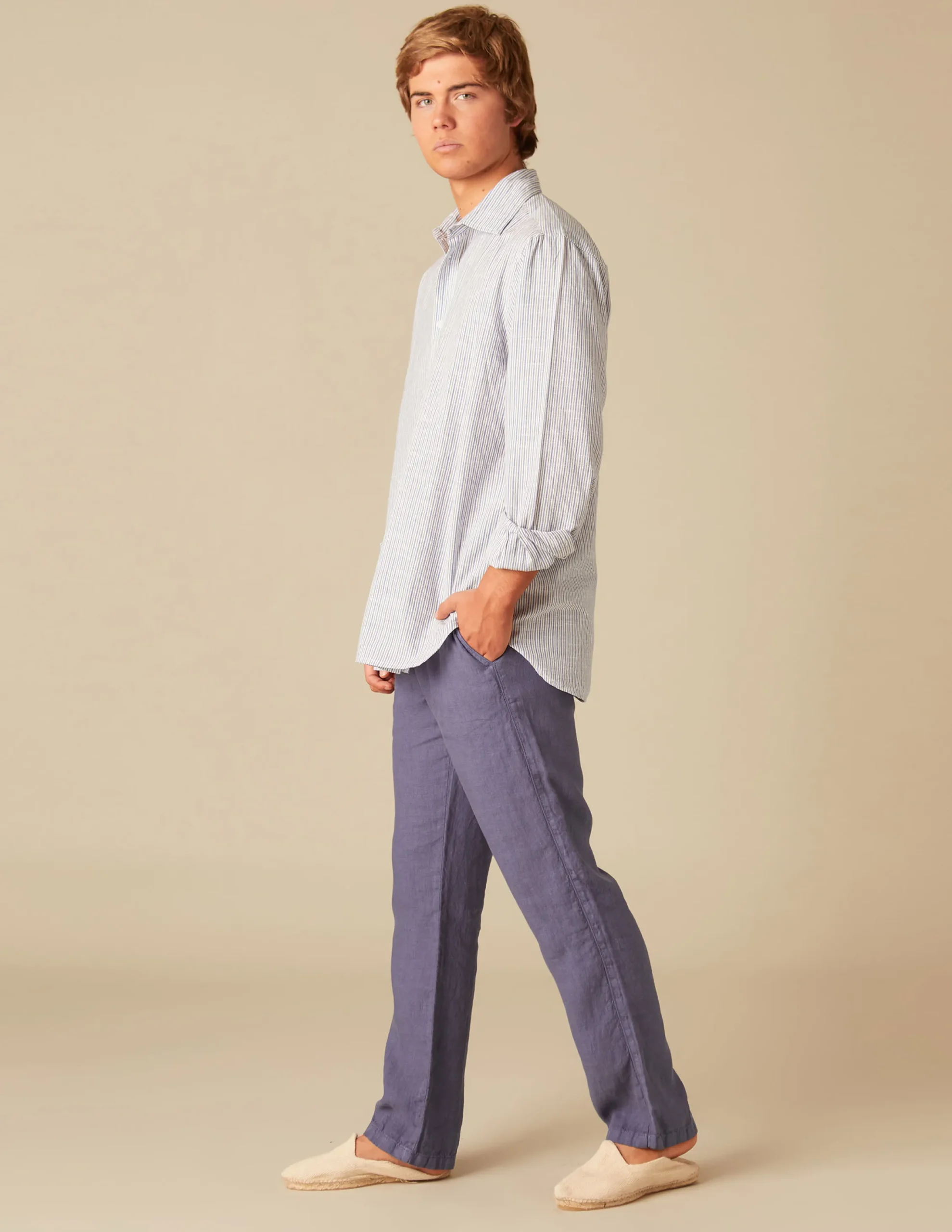 Nicoli Shirts<BLUE STRIPED SHIRT Azules oscuros