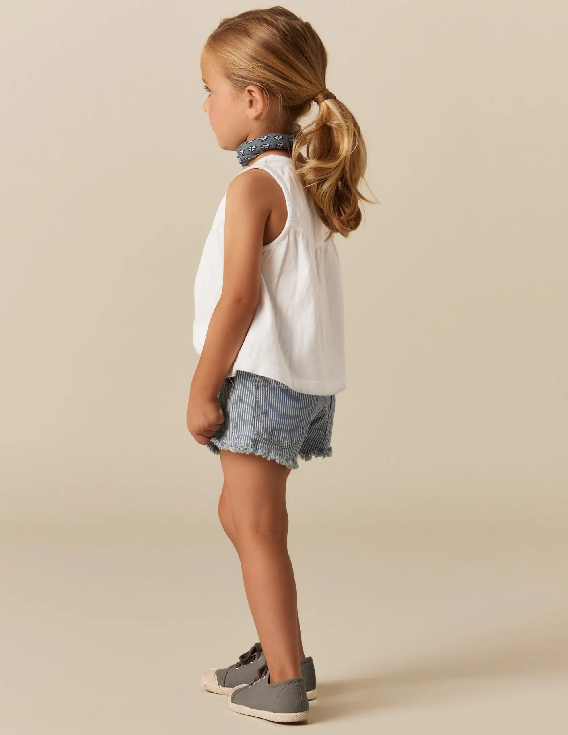 Nicoli Denim|Shorts<BLUE STRIPED SHORTS Rojos