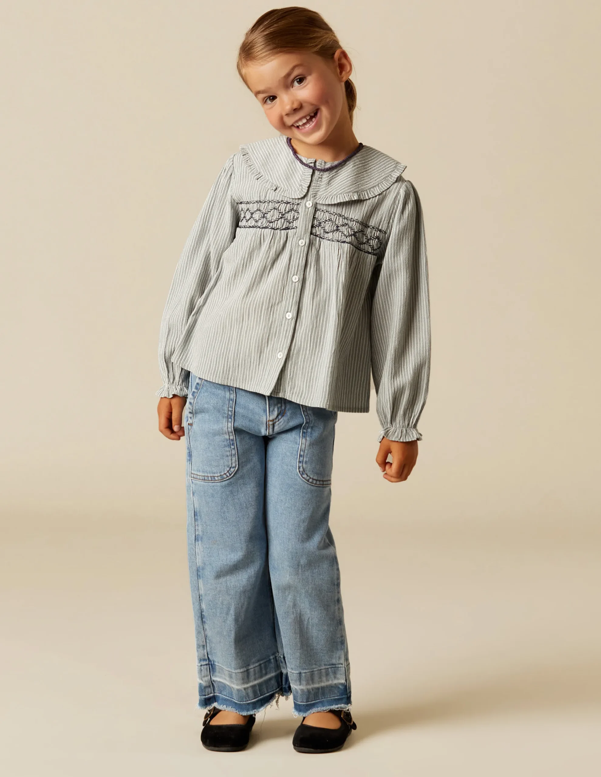 Nicoli Trousers|Denim<Blue Wide Leg Jeans Azules claros