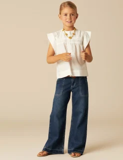 Nicoli Trousers|Denim<BLUE WIDE LEG JEANS Azul vaquero