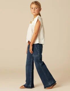 Nicoli Trousers|Denim<BLUE WIDE LEG JEANS Azul vaquero