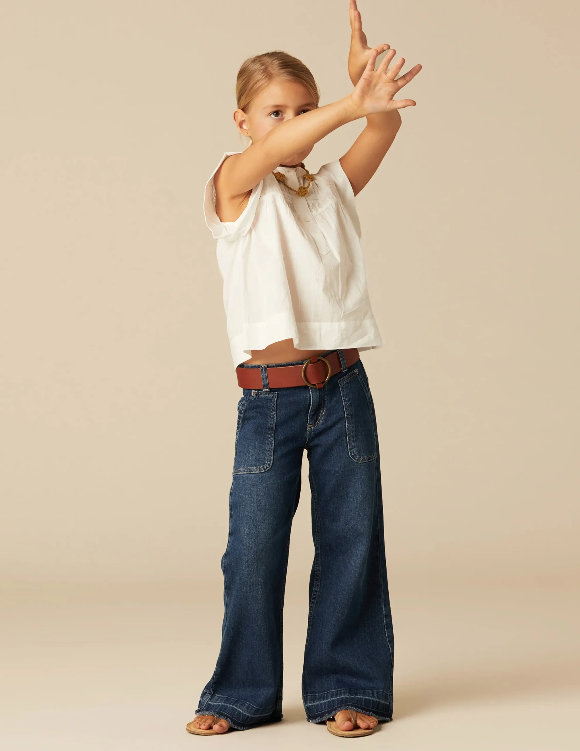 Nicoli Trousers|Denim<BLUE WIDE LEG JEANS Azul vaquero