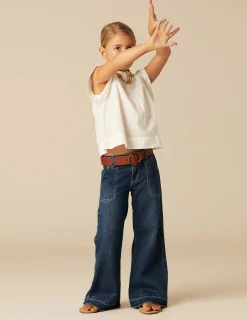 Nicoli Trousers|Denim<BLUE WIDE LEG JEANS Azul vaquero